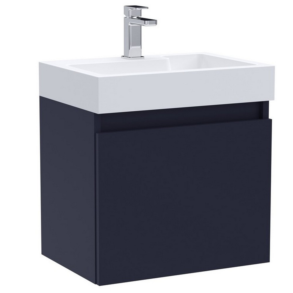 Nuie Merit 500mm Electric Blue Wall Hung Vanity Unit with Basin (1)