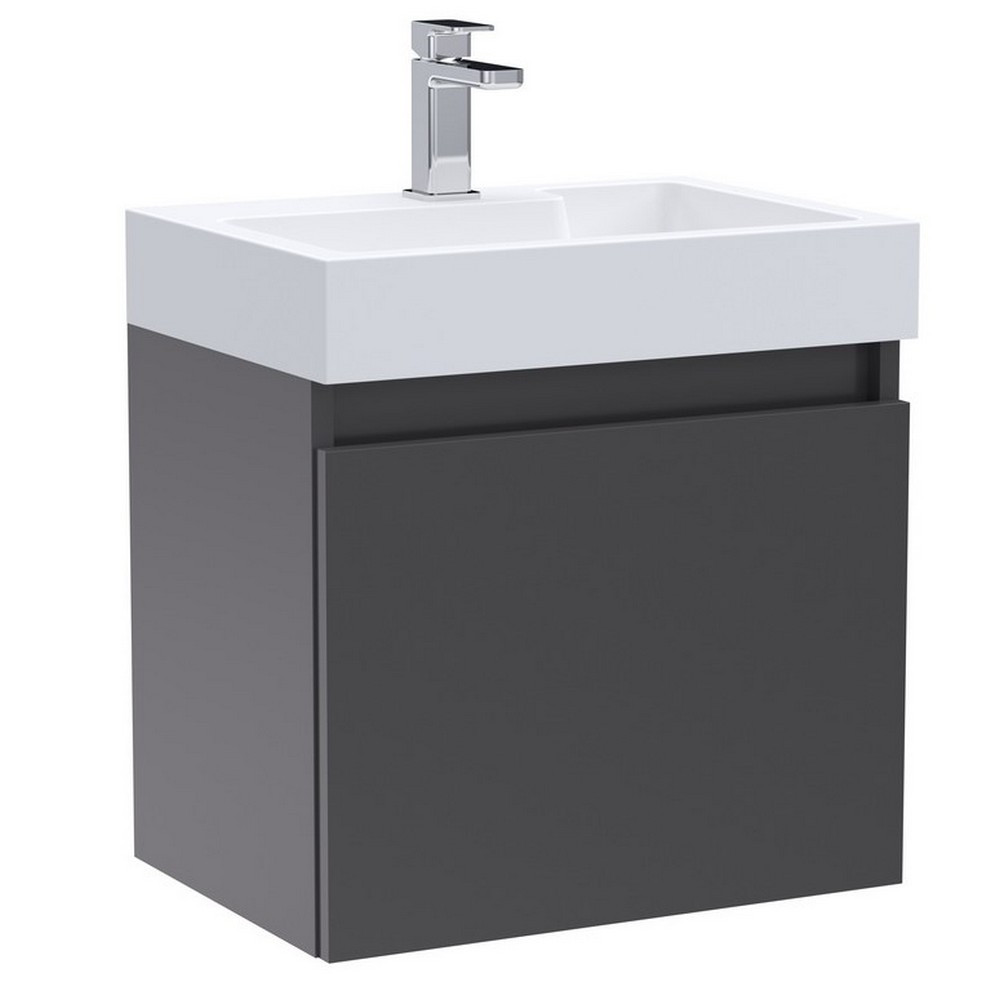 Nuie Merit 500mm Gloss Grey Wall Hung Vanity Unit with Basin (1)