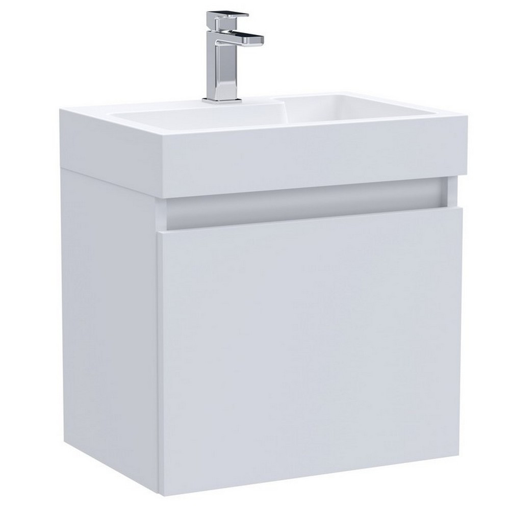 Nuie Merit 500mm Gloss White Wall Hung Vanity Unit with Basin (1)