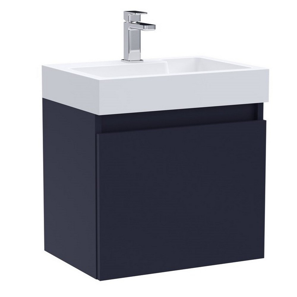 Nuie Merit 500mm Midnight Blue Wall Hung Vanity Unit with Basin (1)