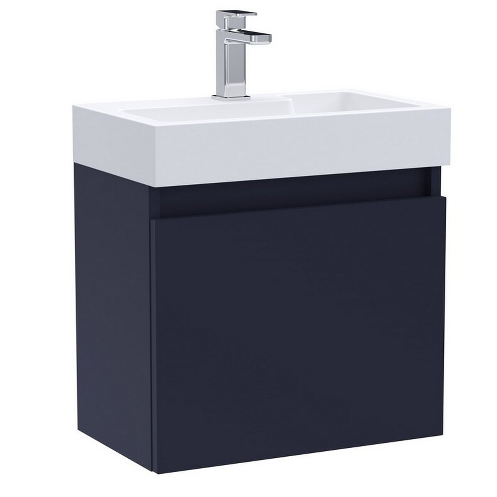 Nuie Merit Slimline 500mm Electric Blue Wall Hung Vanity Unit with Basin (1)