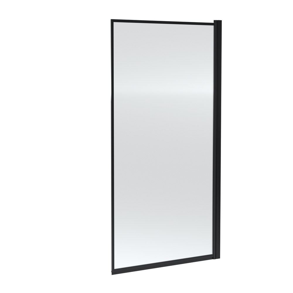 Nuie Pacific Black Square Hinged Framed Bath Screen