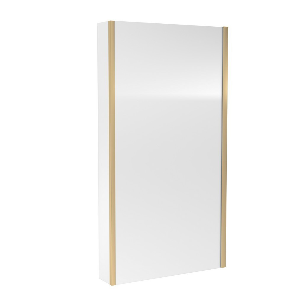 Nuie Pacific Brushed Brass L-Shape Fixed Bath Screen with Fixed Return (1)