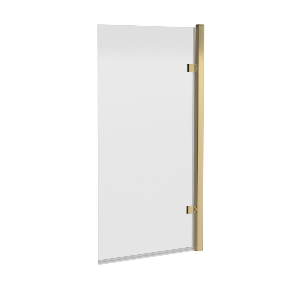 Nuie Pacific Brushed Brass Square Hinged Bath Screen
