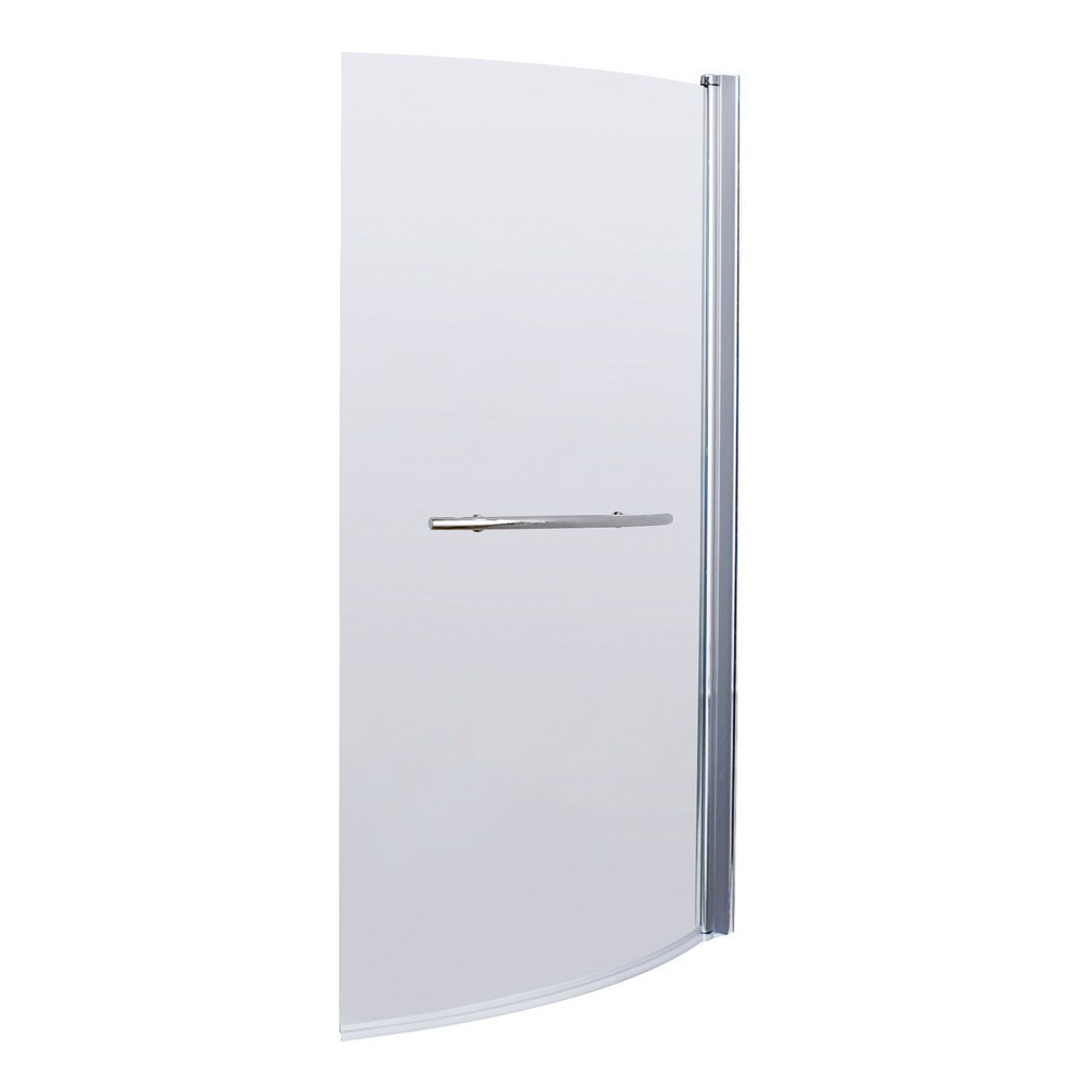 Nuie Pacific Polished Chrome Curved Hinged B-Bath Screen with Rail