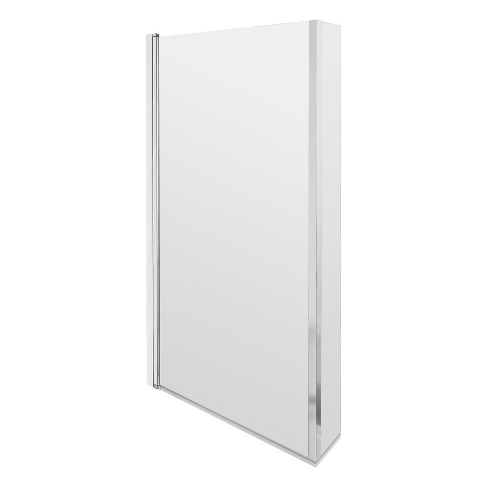 Nuie Pacific Polished Chrome L-Shape Hinged Fixed Return Bath Screen (1)