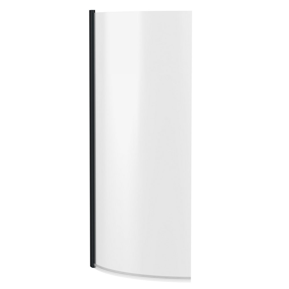 Nuie Pacific Satin Black Curved Hinged P Bath Screen