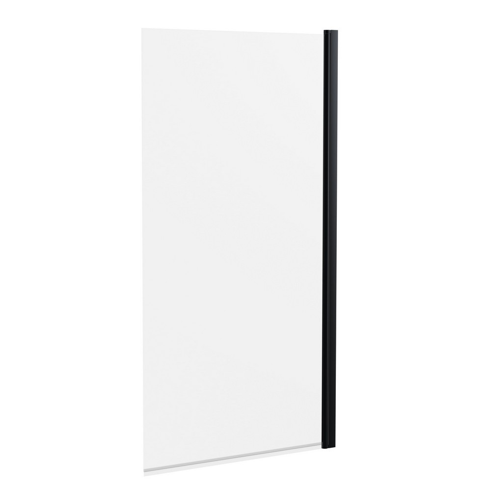 Nuie Pacific Satin Black Square Hinged Bath Screen