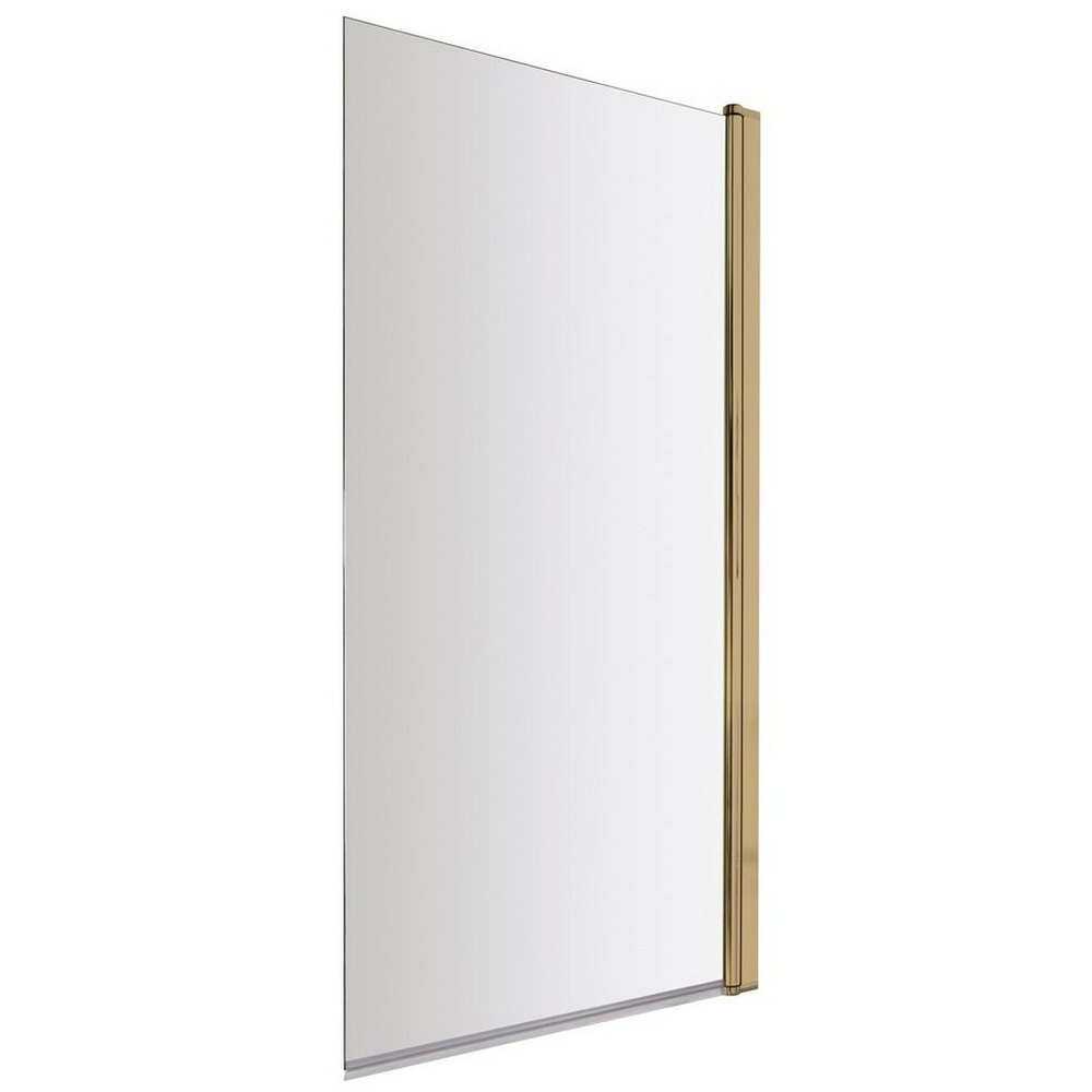 Nuie Pacific Square 6mm Frameless Brushed Brass Bath Screen (1)