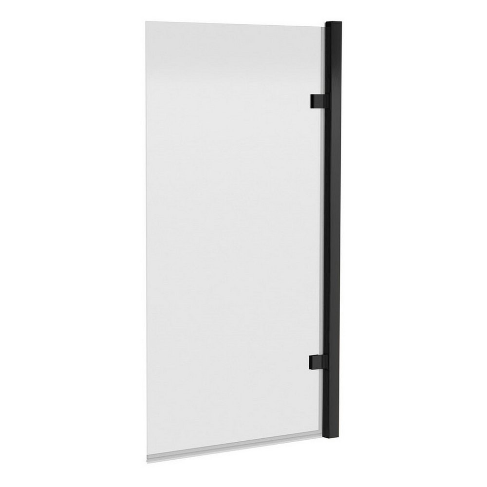 Nuie Pacific Square Hinged 8mm Frameless Matt Black Bath Screen