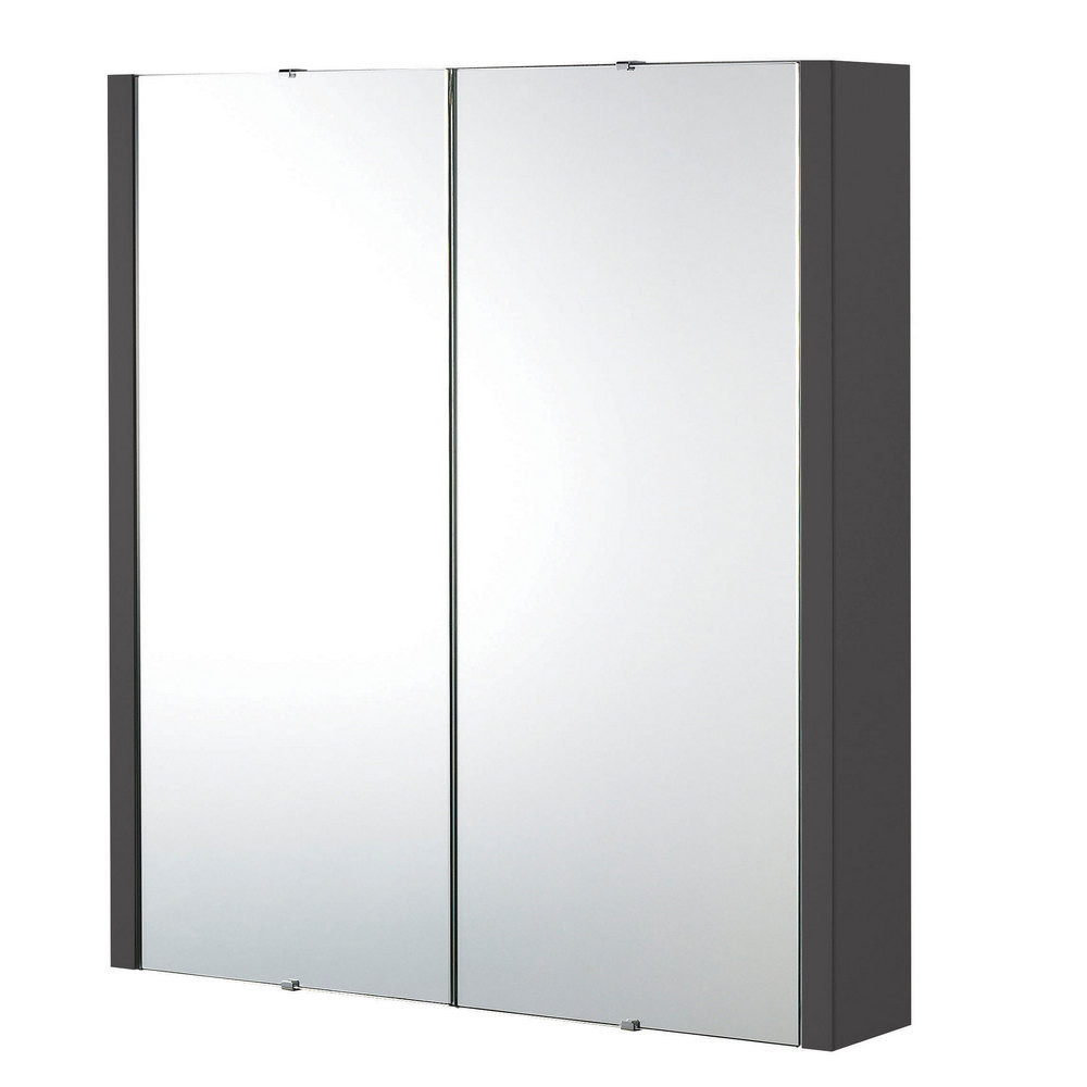 Nuie Parade 600mm Gloss Grey Mirror Cabinet (1)