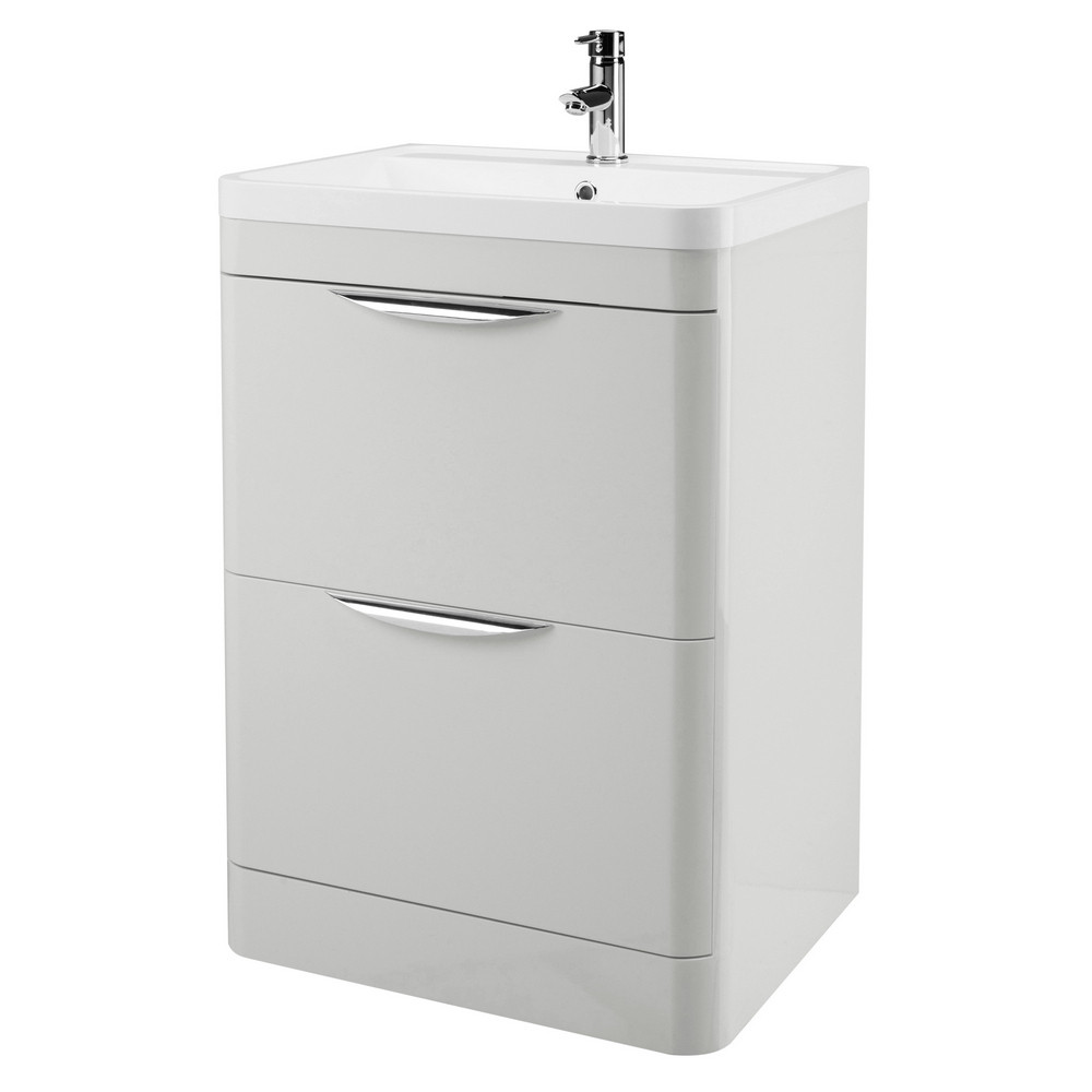 Nuie Parade 600mm Gloss Grey Mist Floor Standing Unit with Basin (1)