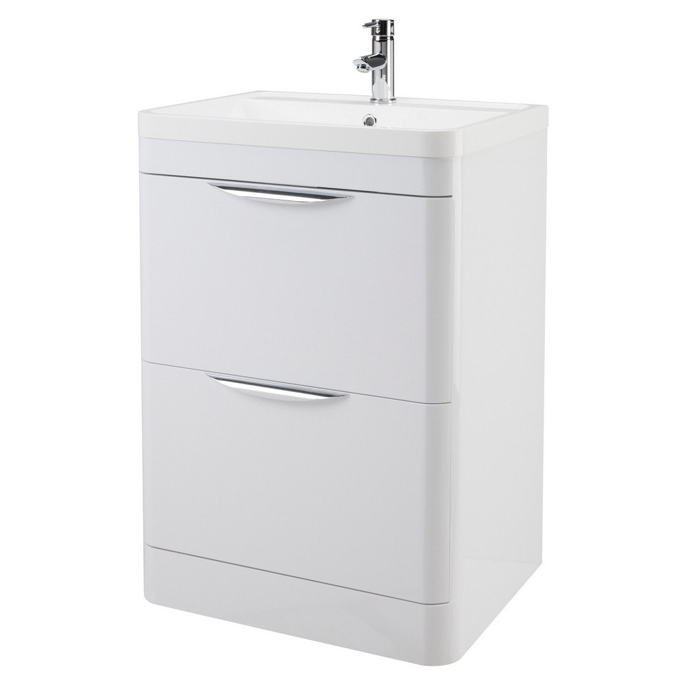 Nuie Parade 600mm Gloss White Floor Standing Unit with Basin