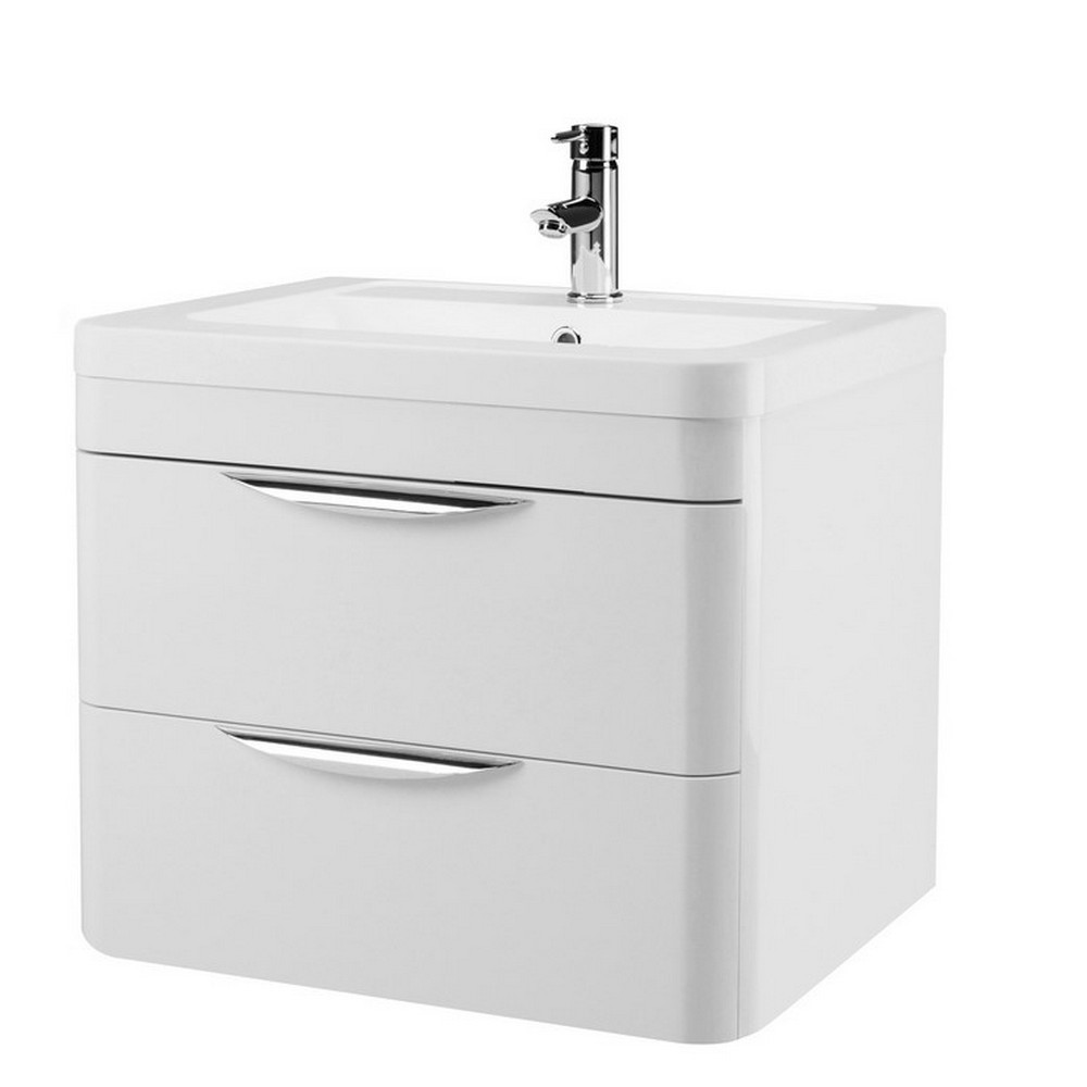 Nuie Parade 600mm Gloss White Wall Hung Unit With Basin