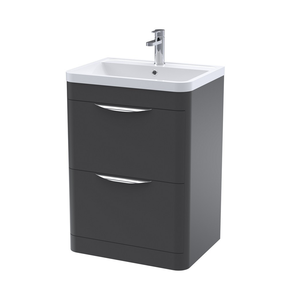Nuie Parade 600mm Satin Anthracite Floor Standing Unit with Basin (1)