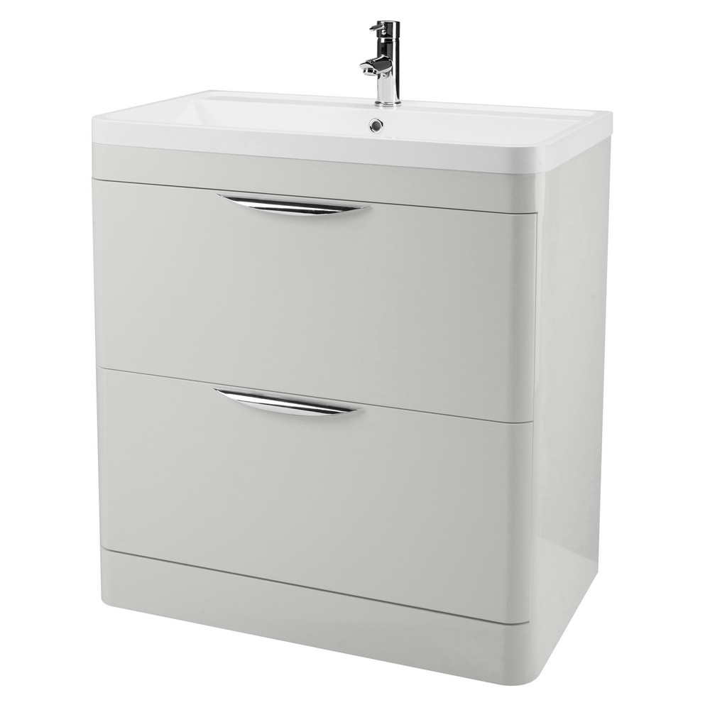 Nuie Parade 800mm Gloss Light Grey Floor Standing Unit with Basin (1)