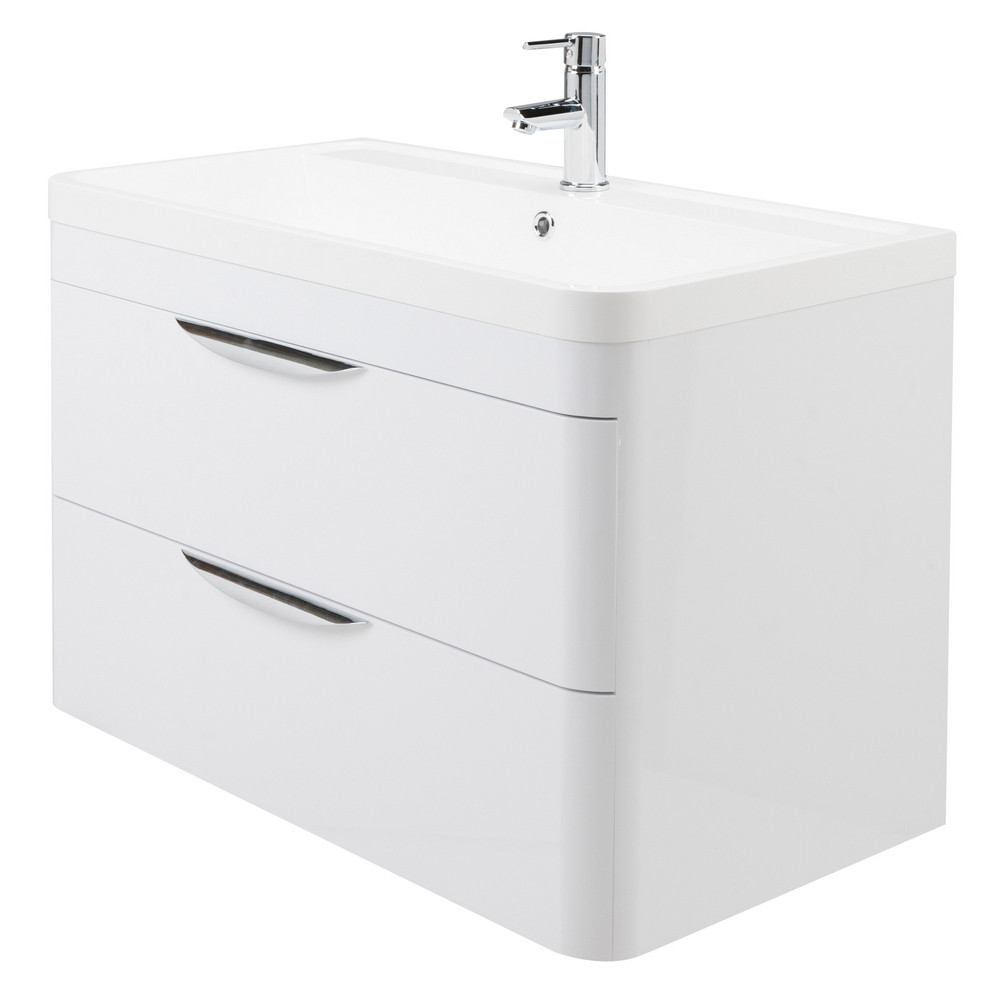 Nuie Parade 800mm Gloss White Wall Hung Unit With Basin