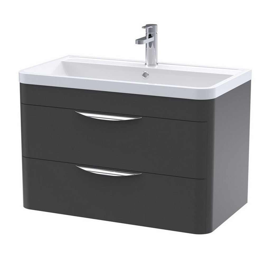 Nuie Parade 800mm Satin Anthracite Wall Hung Unit with Basin