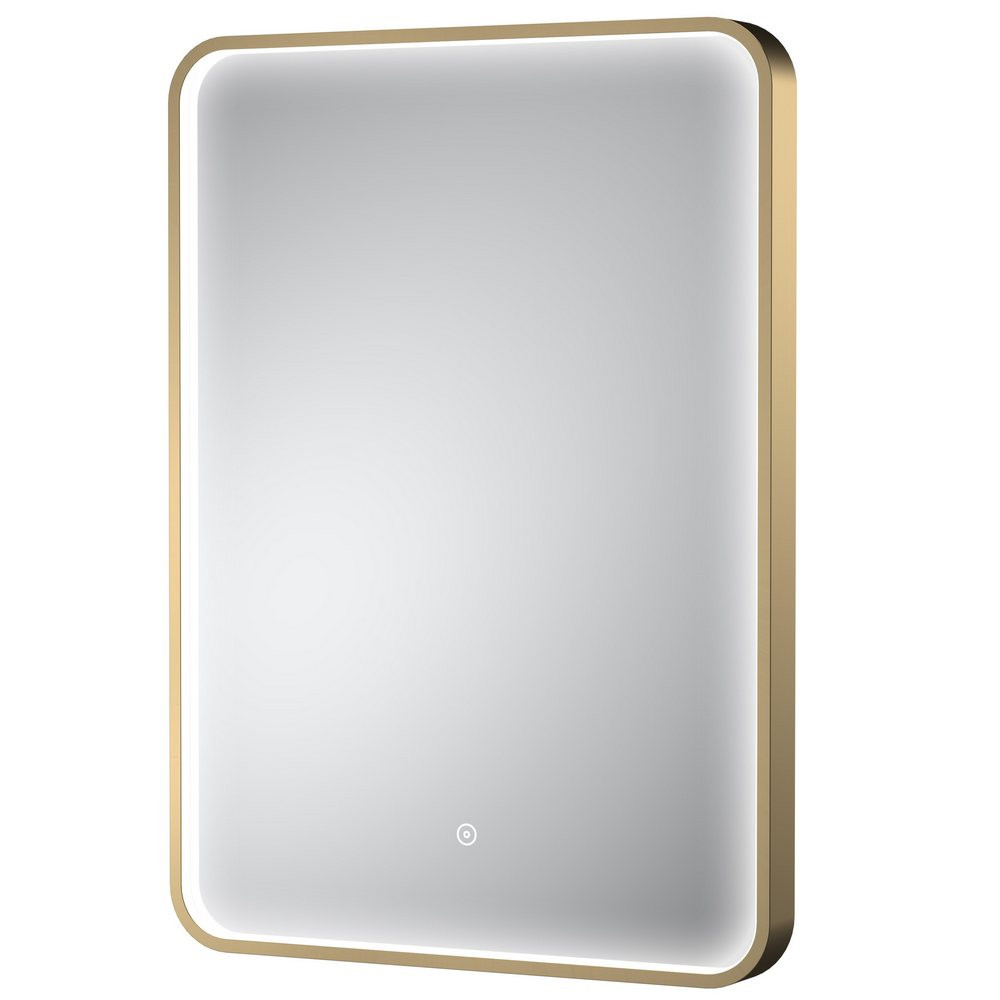 Nuie Pictor 700 x 500mm Brushed Brass Framed LED Mirror