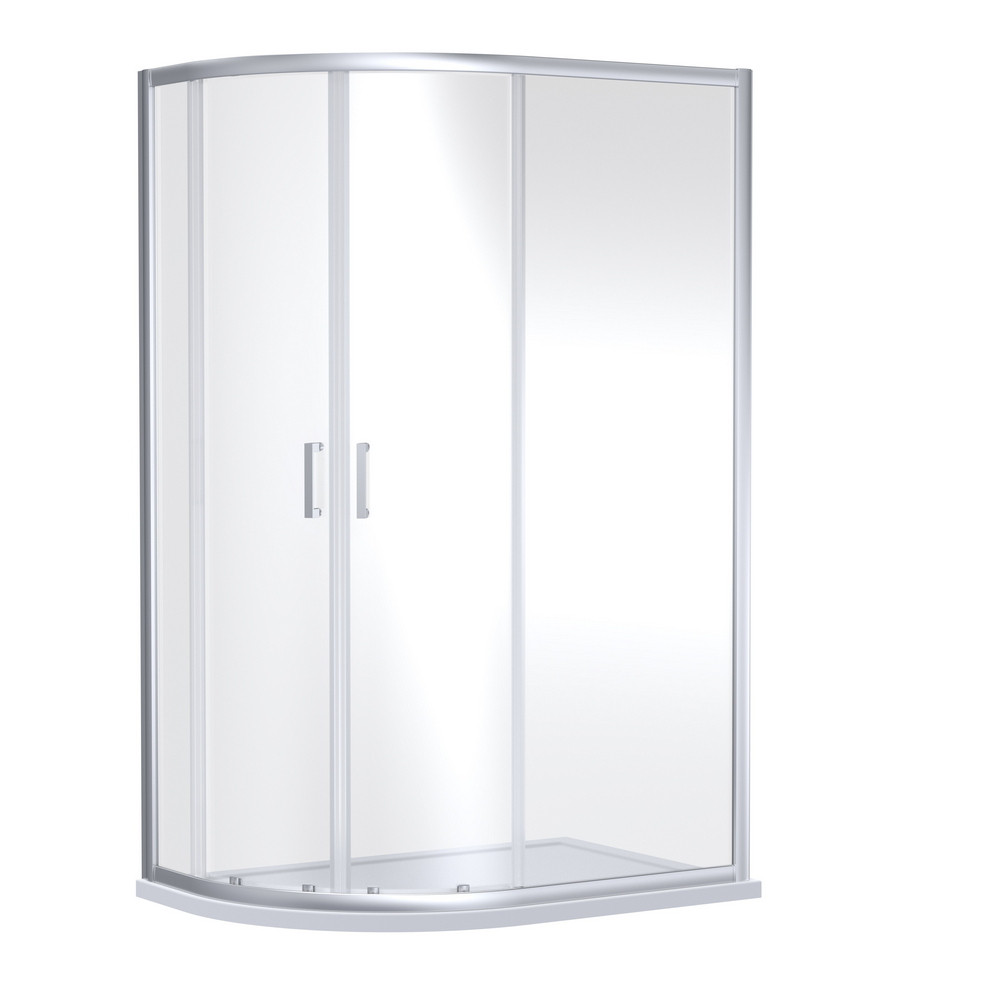 Nuie Rene 1200 x 800mm Offset Quadrant Shower Enclosure in Satin Chrome
