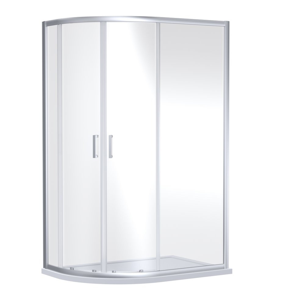 Nuie Rene 1200 x 900mm Chrome Offset Quadrant Shower Enclosure