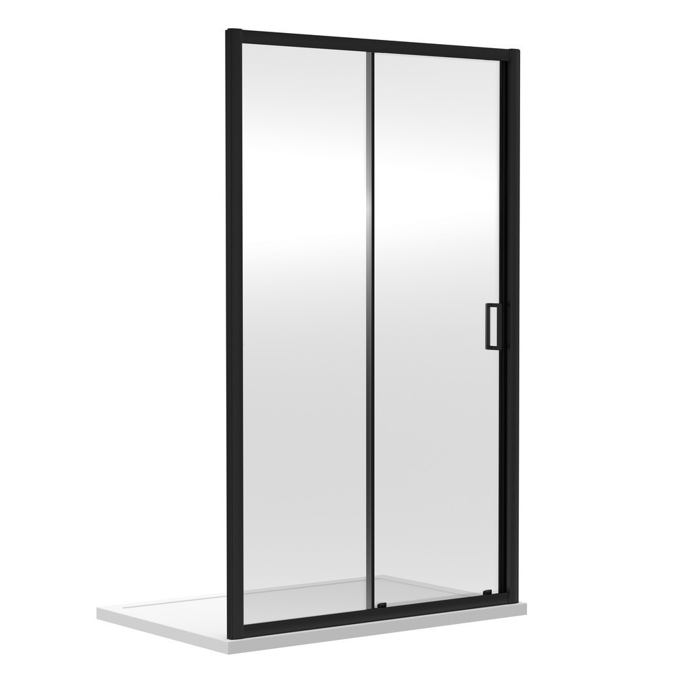 Nuie Rene 1400mm Single Sliding Door in Satin Black