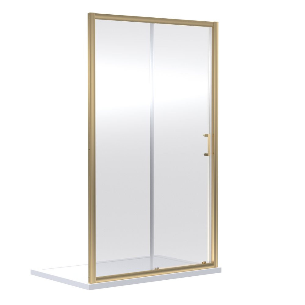 Nuie Rene 1700mm Brushed Brass Sliding Shower Door
