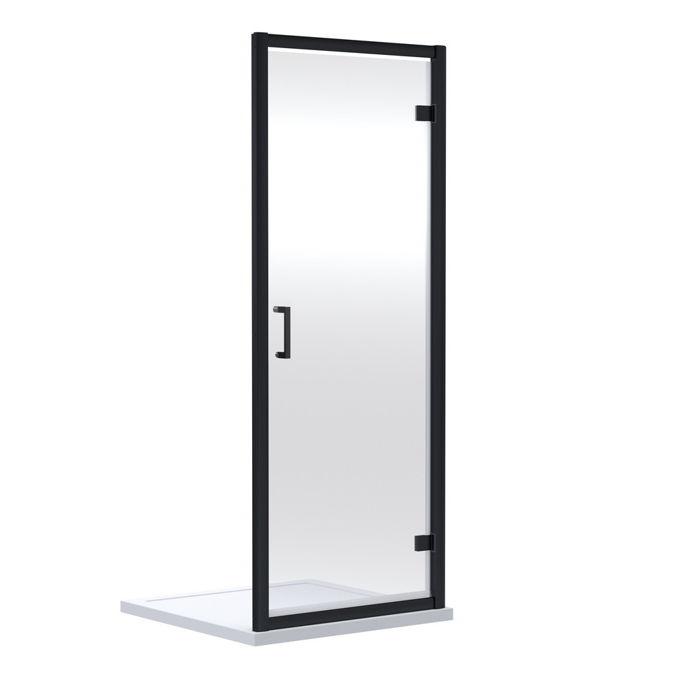 Nuie Rene 700mm Hinged Shower Door in Black