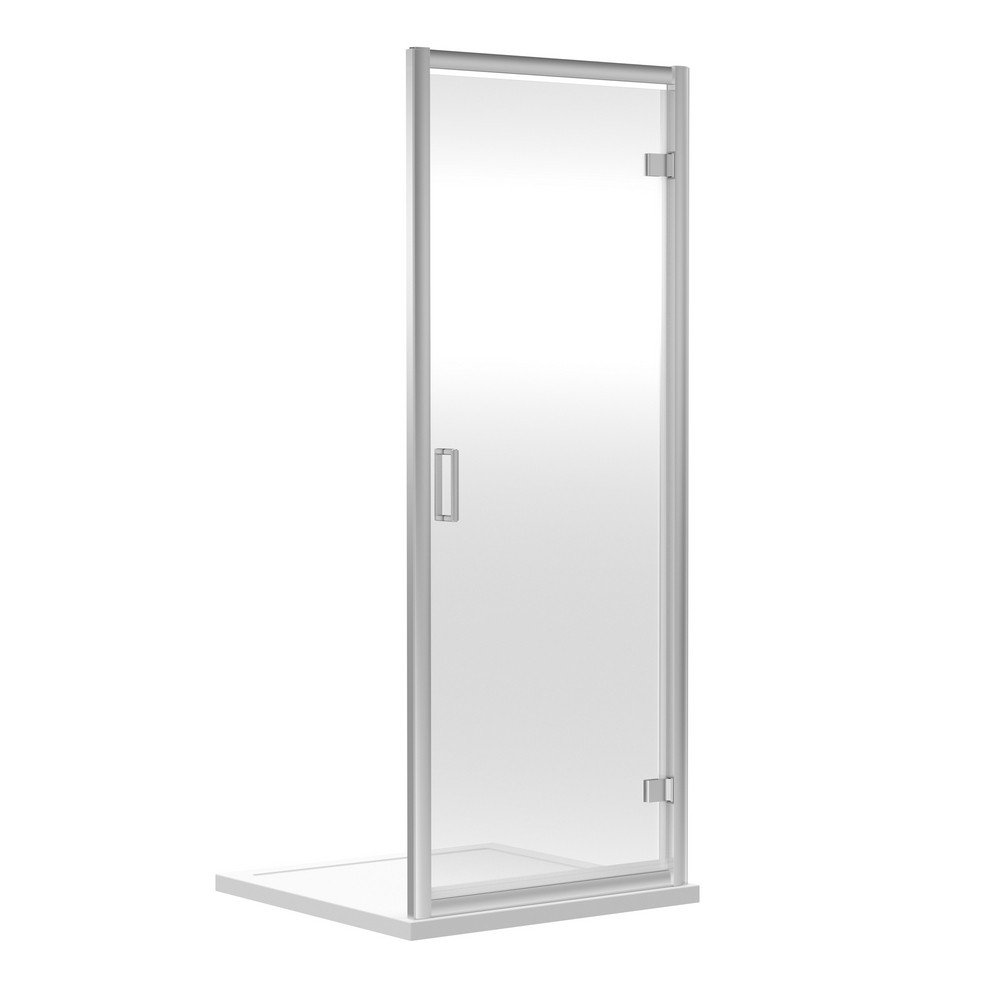 Nuie Rene 700mm Hinged Shower Door in Satin Chrome