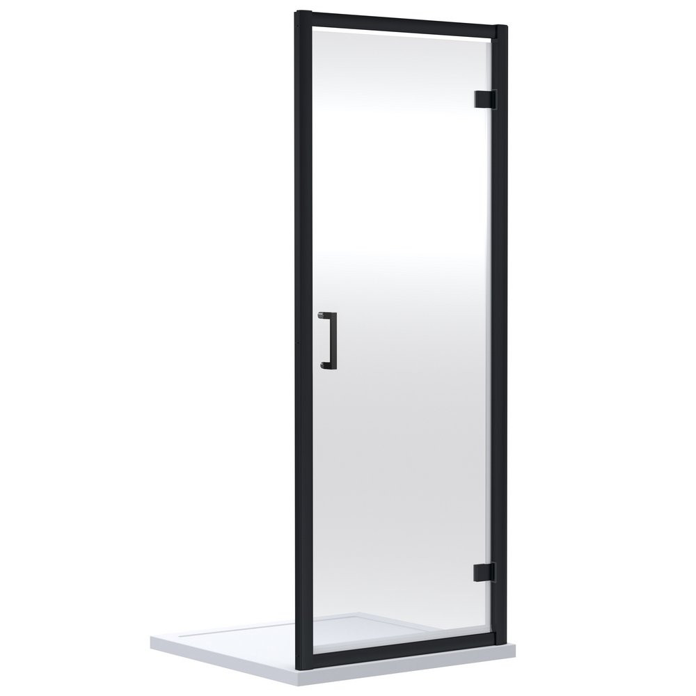 Nuie Rene 760mm Hinged Shower Door in Black