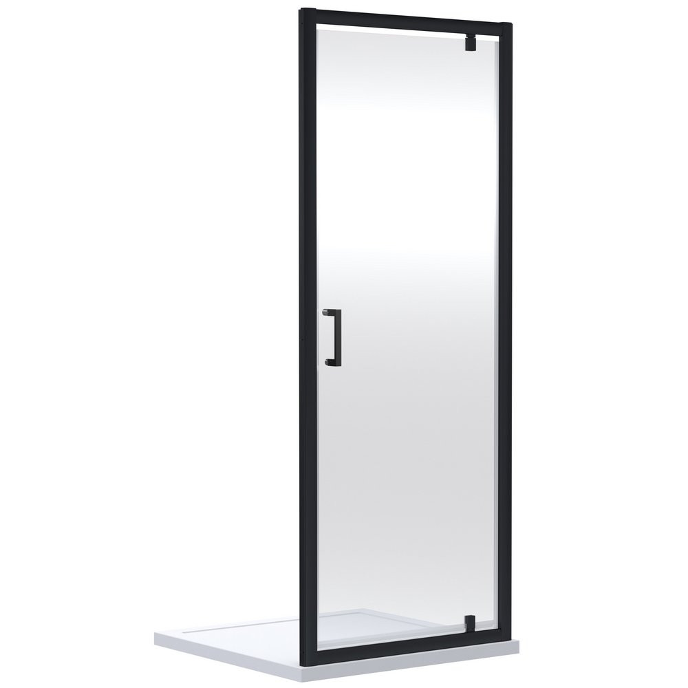 Nuie Rene 760mm Pivot Shower Door in Black