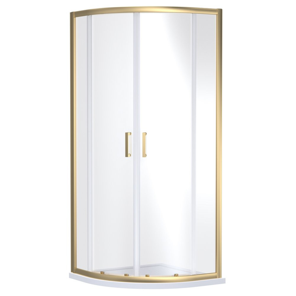 Nuie Rene 800mm Quadrant Shower Enclosure in Brushed Brass