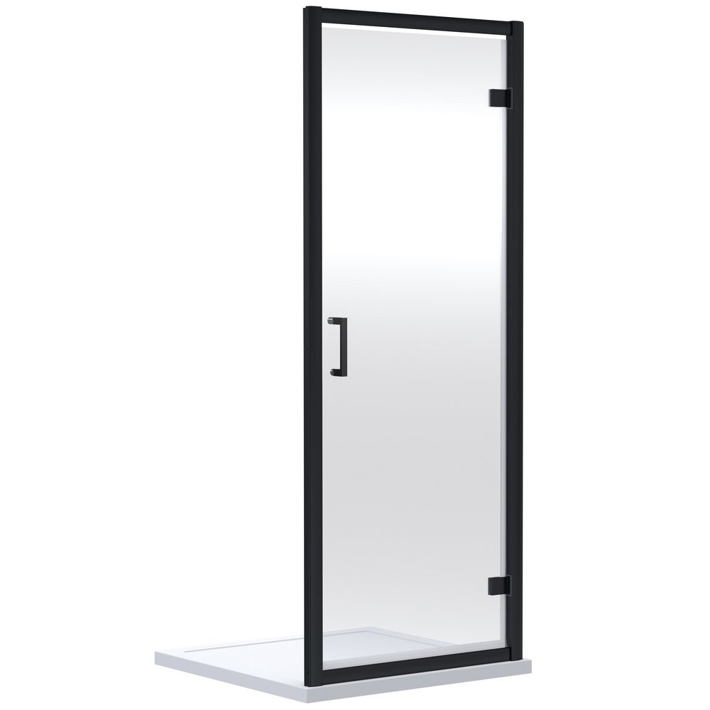 Nuie Rene 900mm Hinged Shower Door in Black