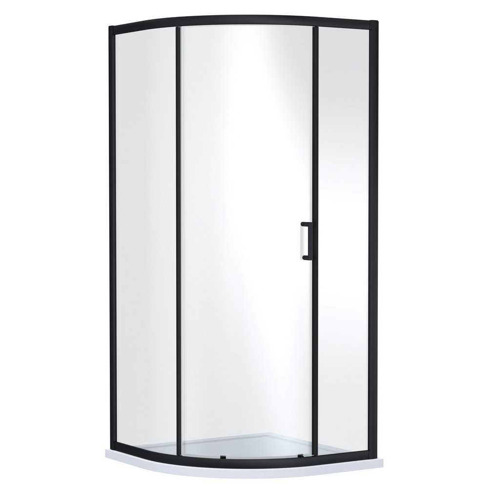 Nuie Rene 900mm Single Entry Black Quadrant Shower Enclosure