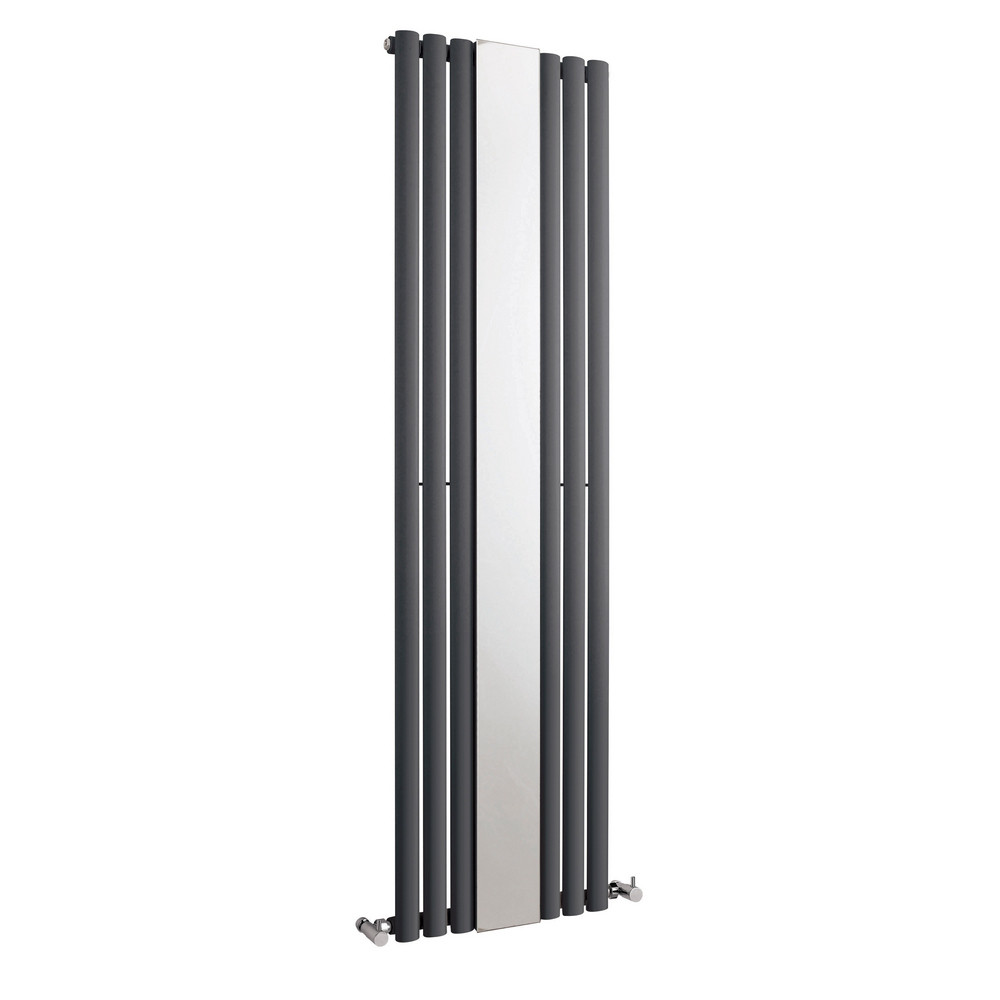 Nuie Revive Vertical Anthracite 1800 x 499mm Radiator Single Panel With Mirror