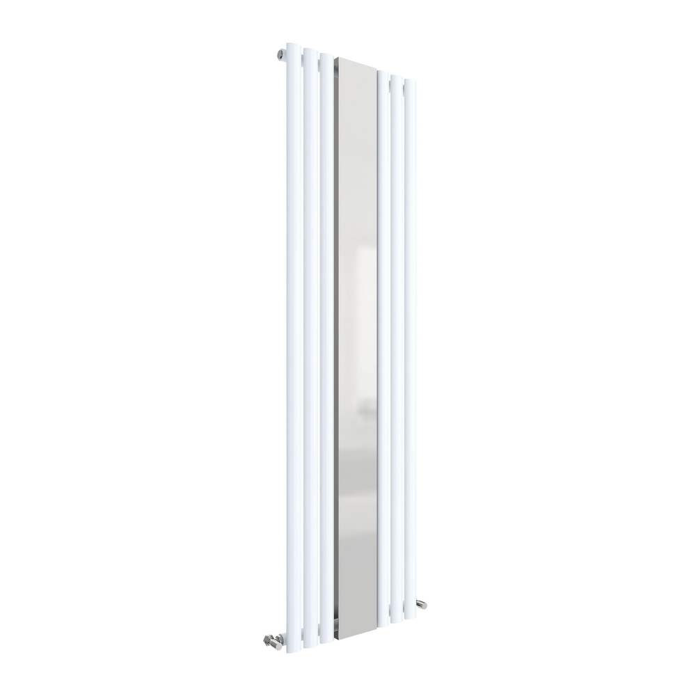 Nuie Revive Vertical Gloss White 1800 x 499mm Radiator Single Panel With Mirror