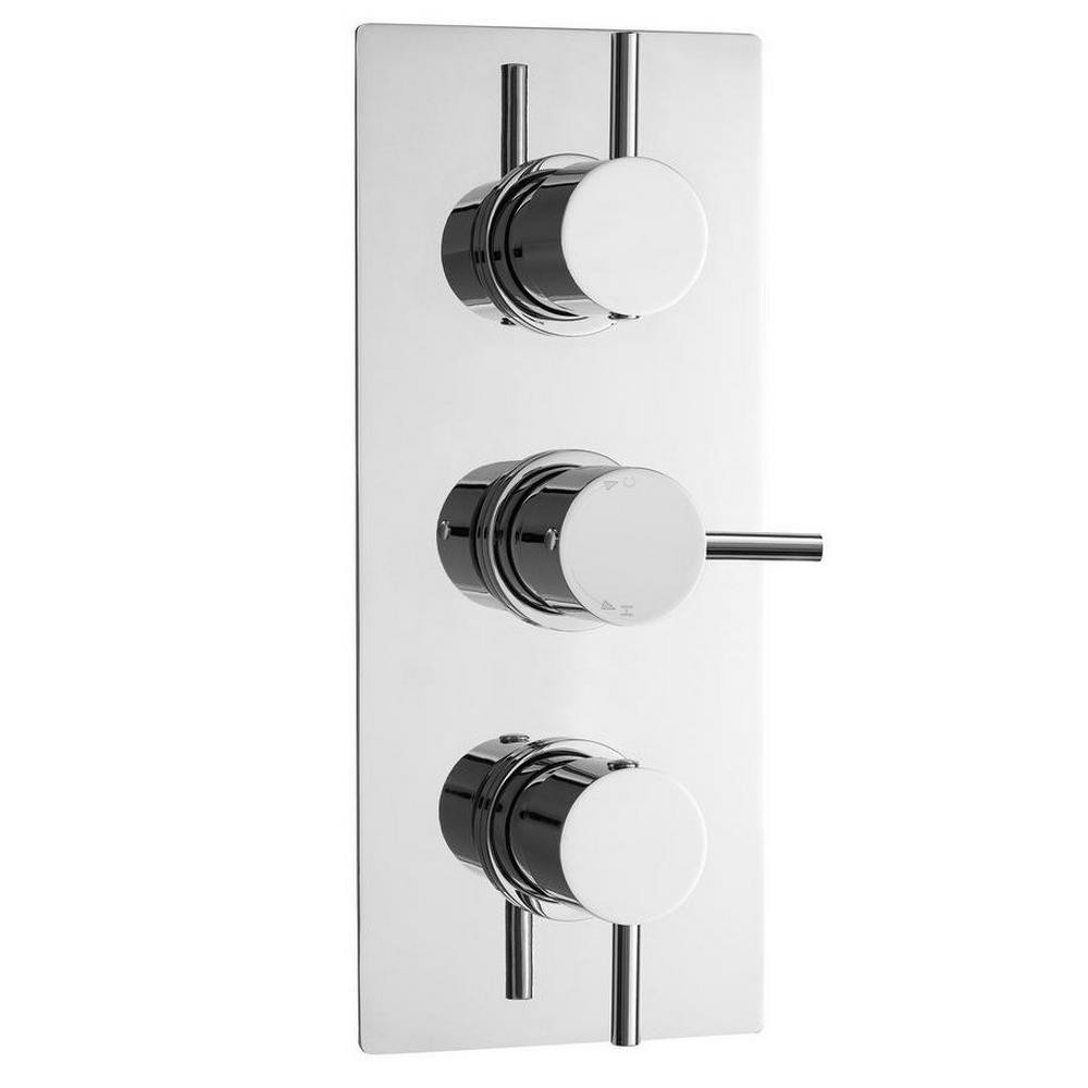 Nuie Round Chrome Triple Shower Valve (1)
