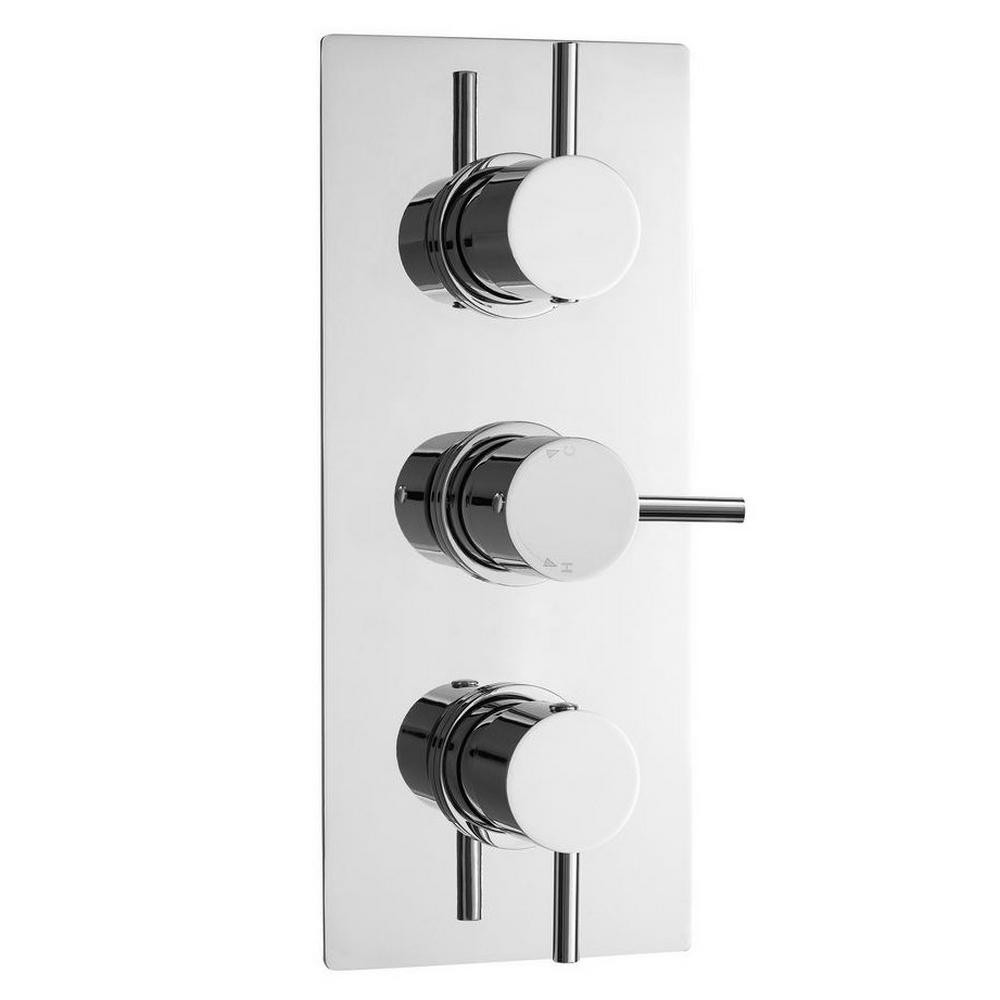 Nuie Round Chrome Triple Shower Valve with Diverter