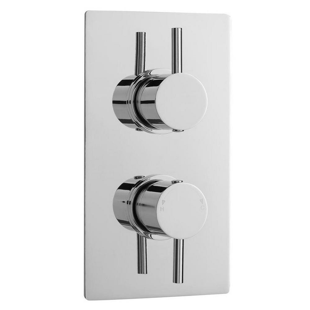 Nuie Round Chrome Twin Shower Valve with One Outlet (1)