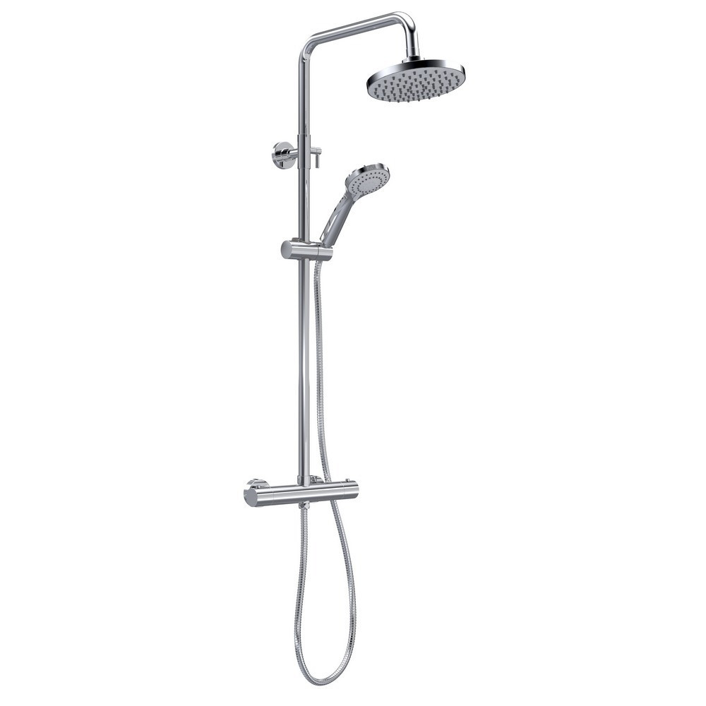 Nuie Round Thermostatic Bar Shower with Telescopic Kit (1)