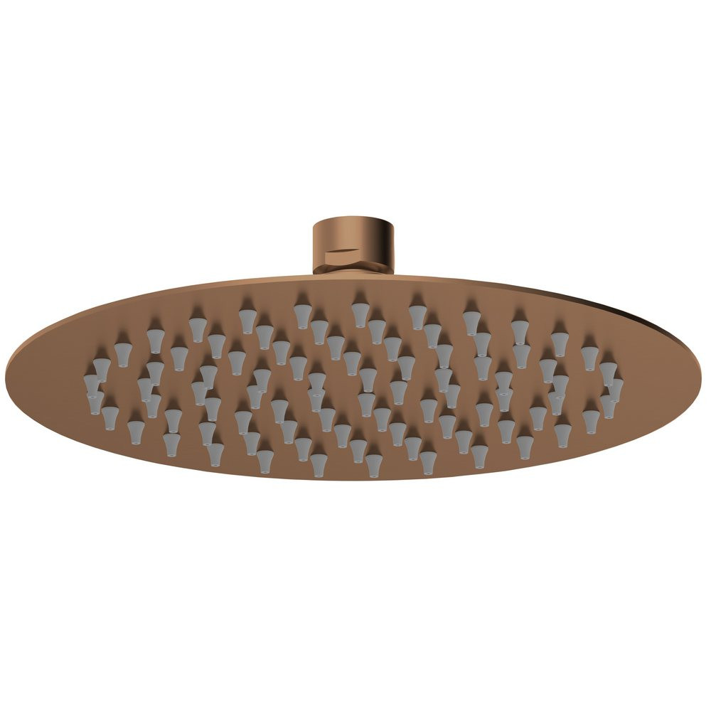Nuie Rounded Brushed Bronze 200mm Fixed Shower Head