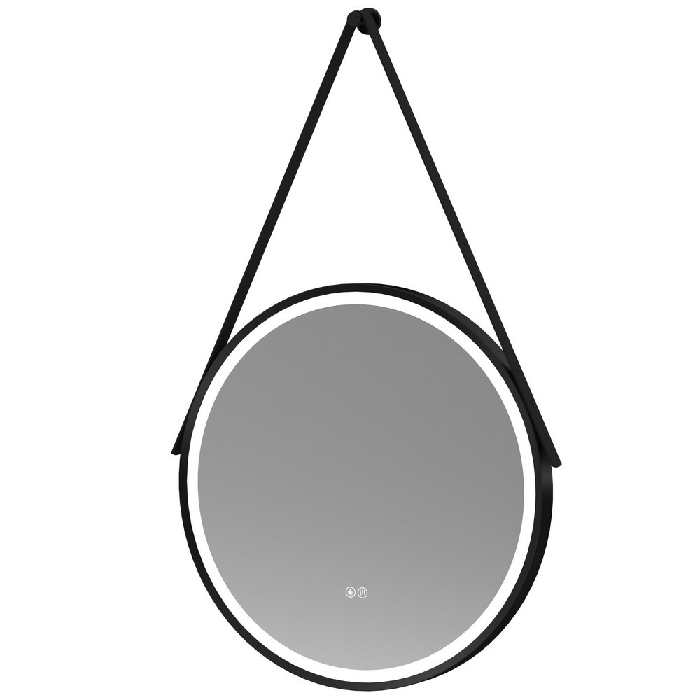 Nuie Salana 600mm Black Framed LED Mirror with Touch Sensor and Strap