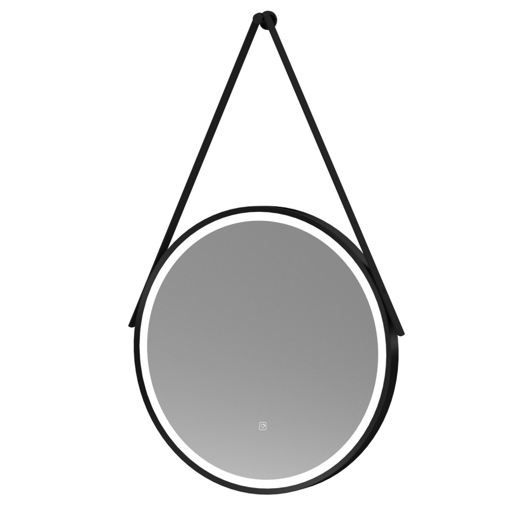 Nuie Salana 600mm Black Framed LED Mirror with Touch Sensor and Strap
