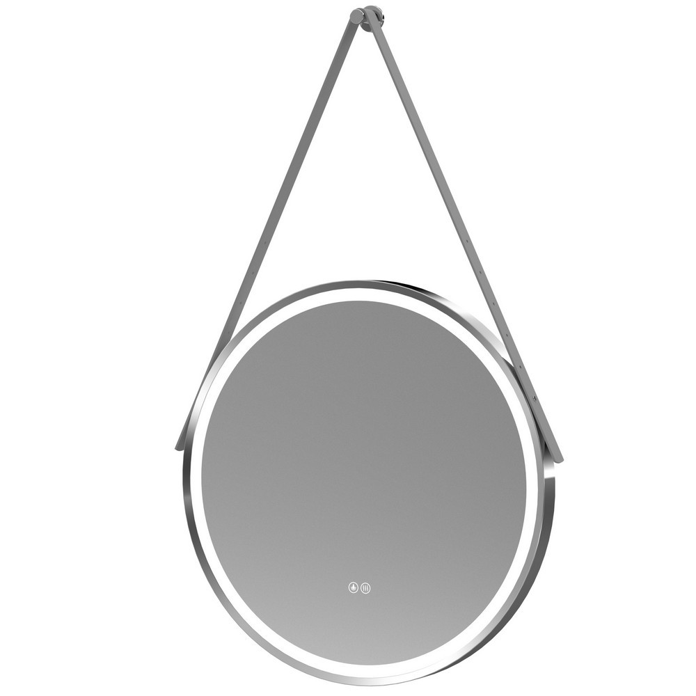 Nuie Salana 600mm Chrome Framed LED Mirror with Touch Sensor and Strap