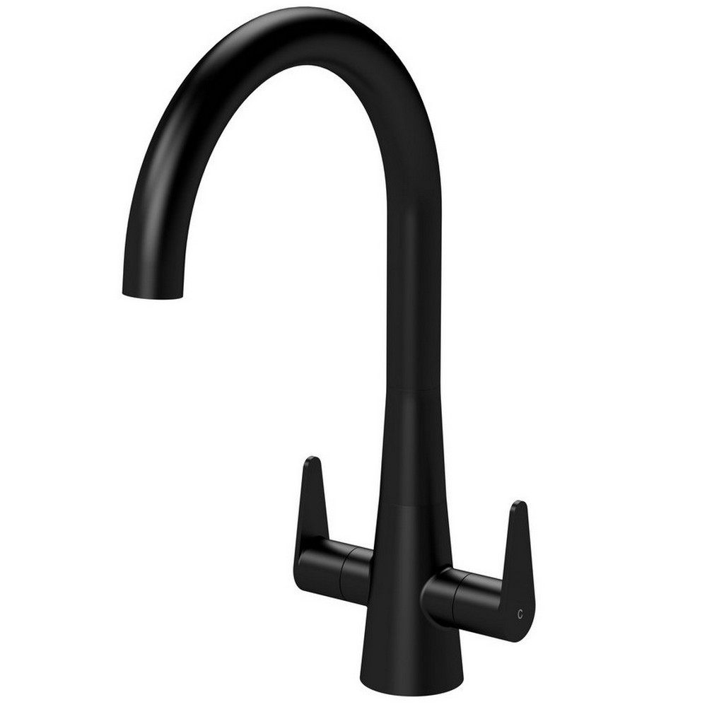 Nuie Samir Mono Dual Lever Kitchen Tap in Matt Black (1)
