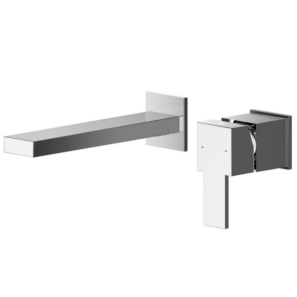 Nuie Sanford Chrome 2TH Wall Mounted Basin Mixer
