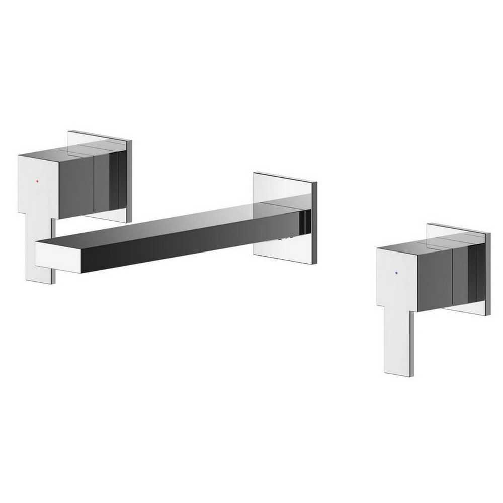 Nuie Sanford Chrome 3TH Wall Mounted Basin Mixer