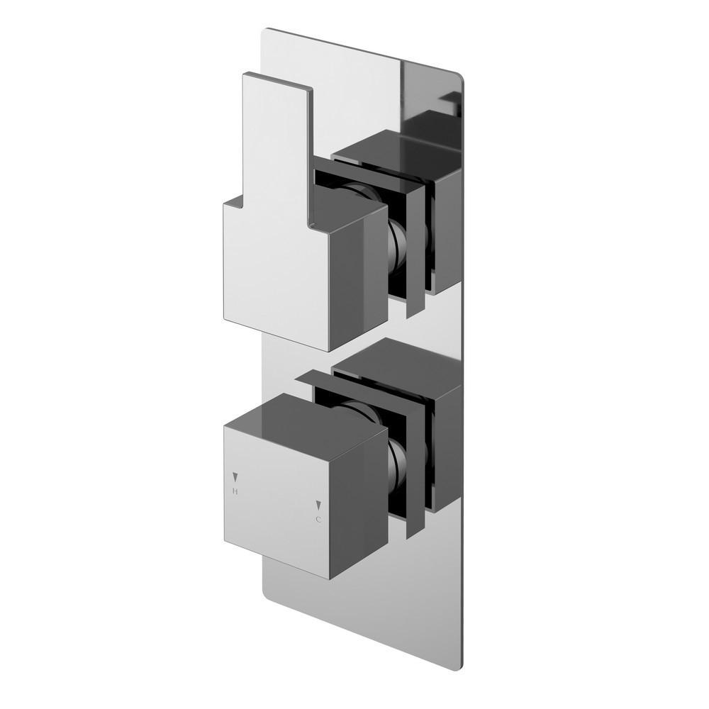 Nuie Sanford Chrome Twin Thermostatic Shower Valve