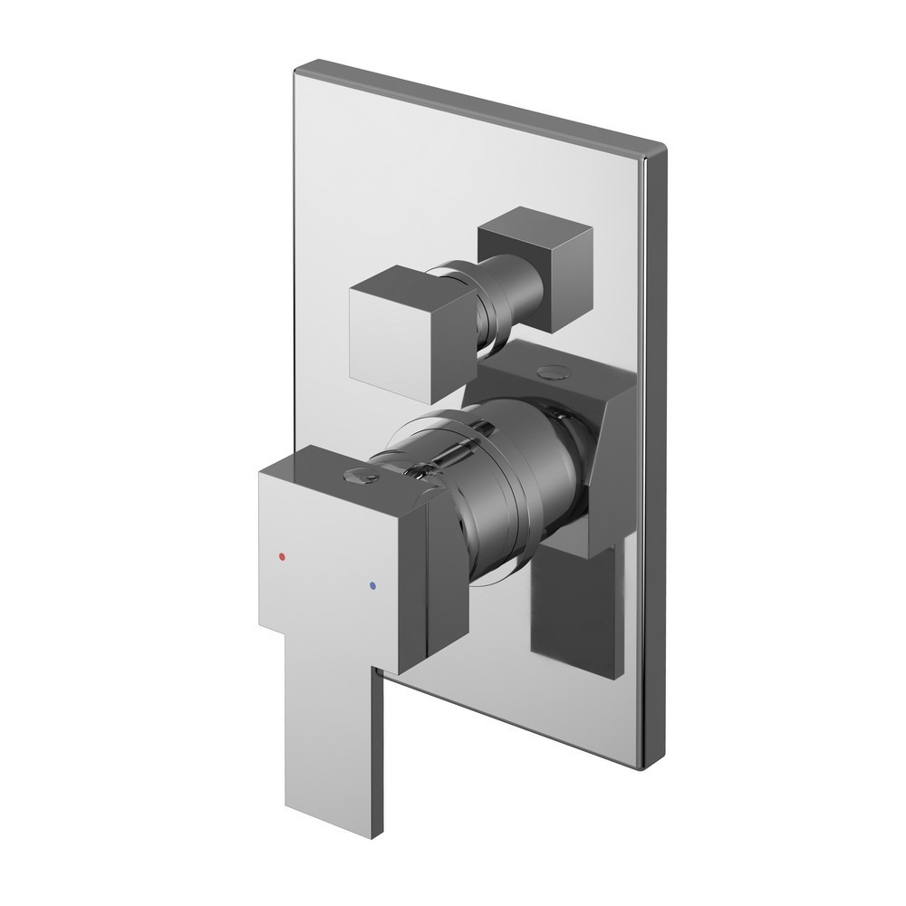 Nuie Sanford Square Chrome Manual Shower Valve with Diverter