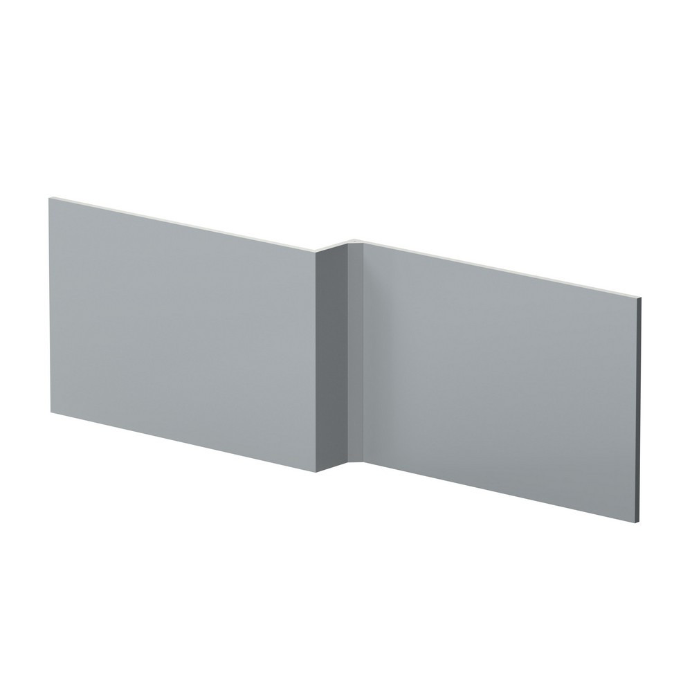 Nuie Satin Grey 1700mm L Shaped Shower Bath Front Panel